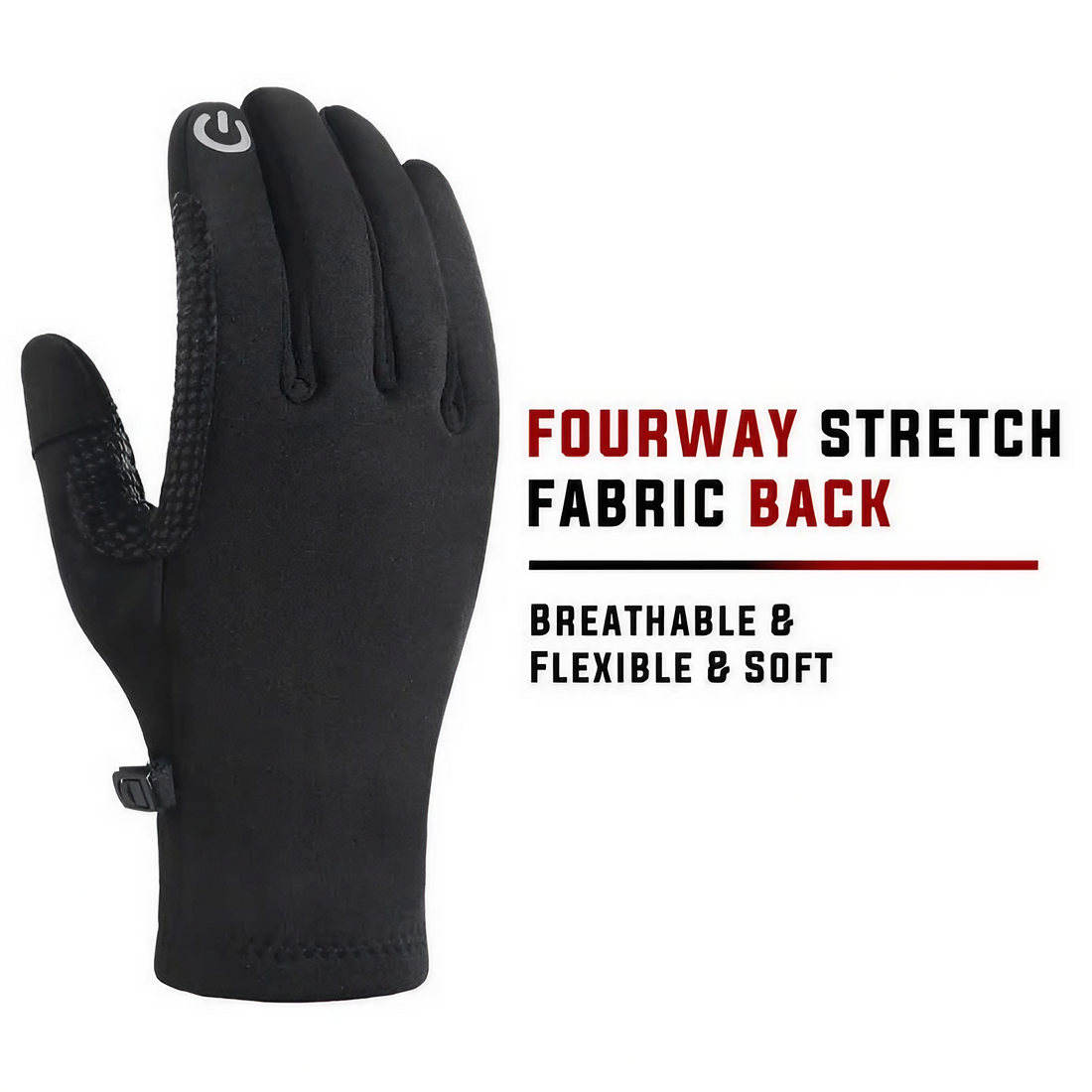 Stretch Fabric Fleece Warm Lining Touchscreen Winter Gloves