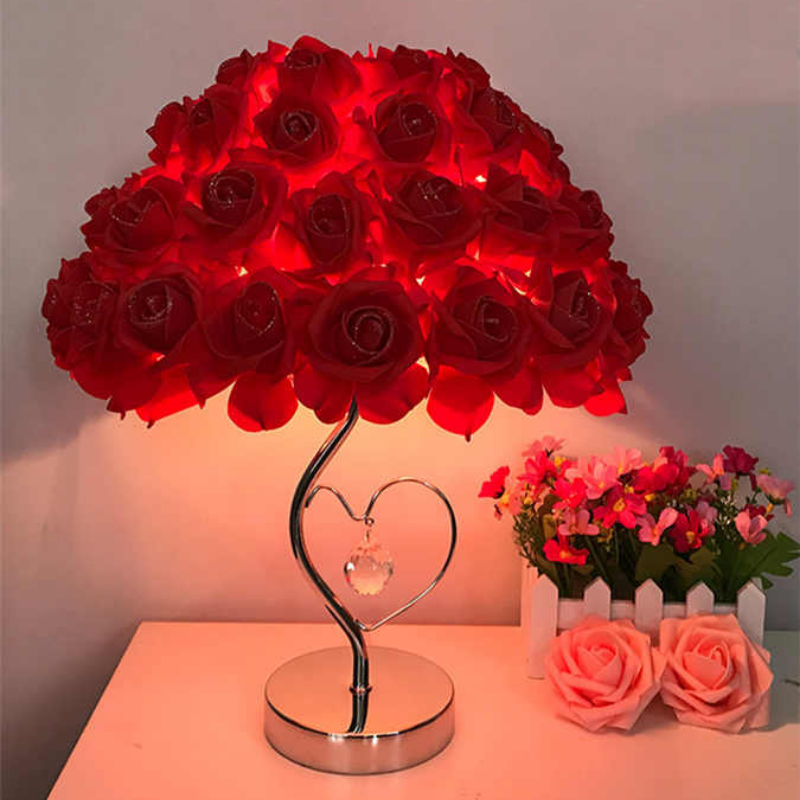 Table Lamp Rose Flower LED