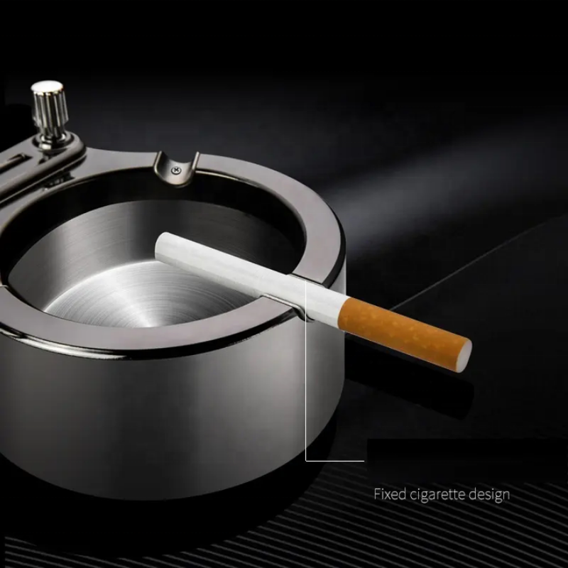 Portable Cigar Ashtray with Refillable Lighter