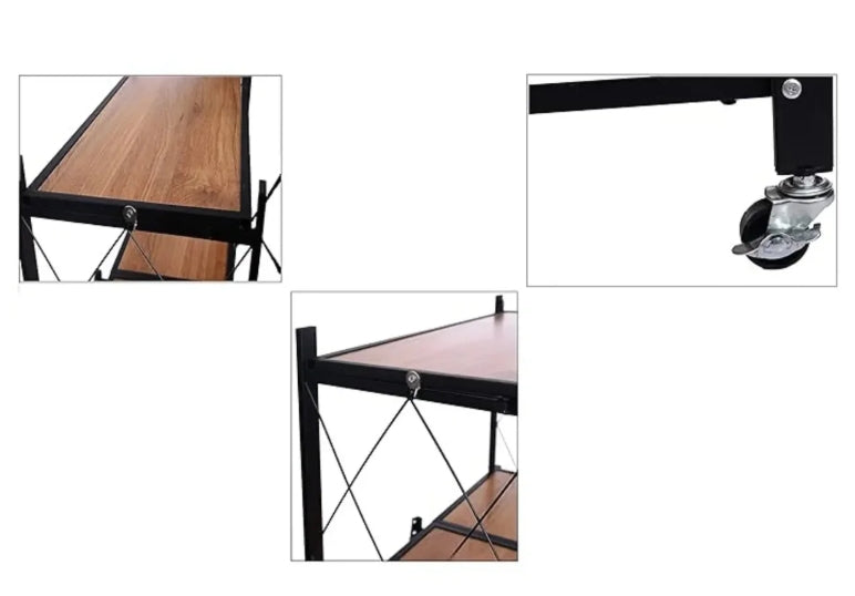 Folding Industrial Storage Rack with Wheels