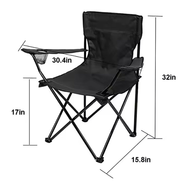 Camping chair with armrest